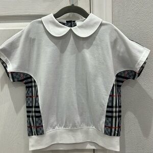 BURBERRY Girls White Top with collar